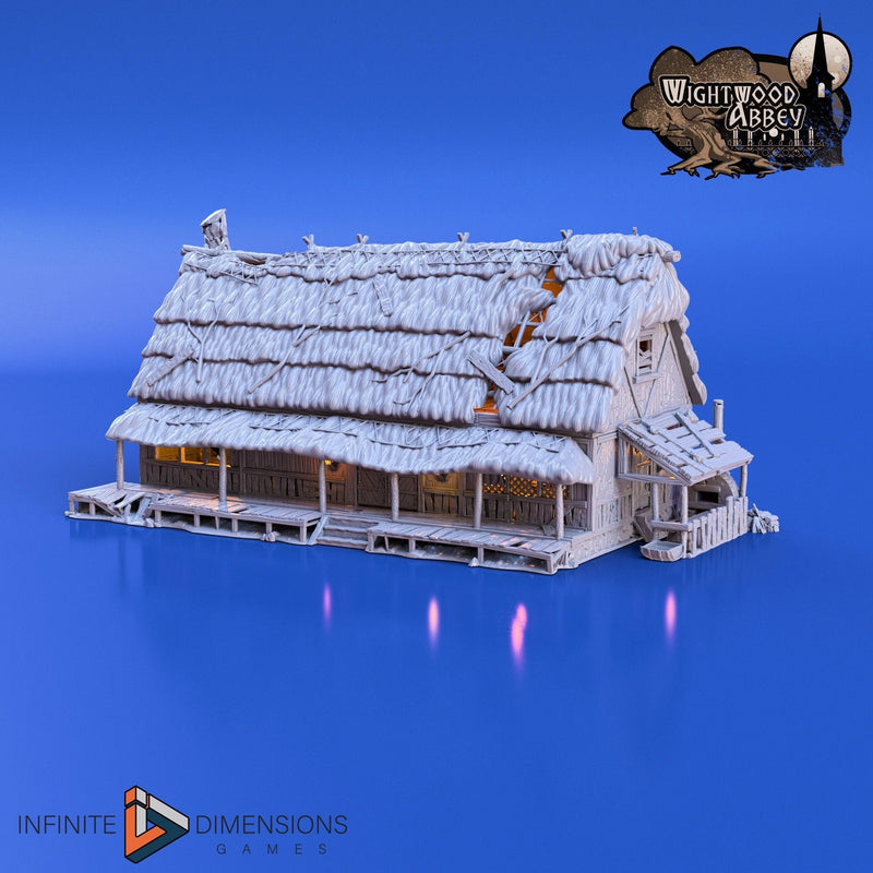 Thatched Longhouse | Tabletop Terrain | Dungeons And Dragons | Painted Tabletop | Tabletop Modular Building Kit | Pathfinder