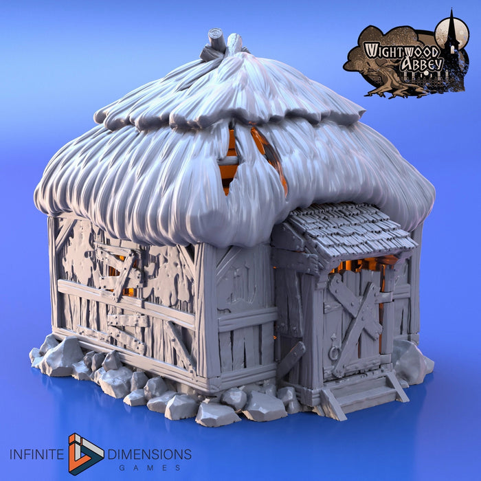 Prison Hut / Quarantine | Tabletop Terrain | Dungeons And Dragons | Painted Tabletop | Tabletop Modular Building Kit | Pathfinder