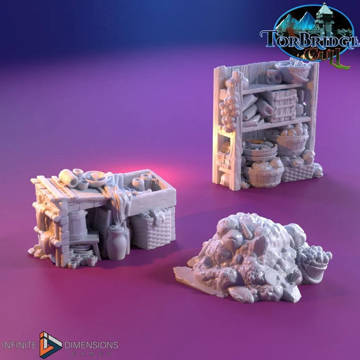 Medieval Kitchen Essentials | Tabletop Terrain | Dungeons And Dragons | Painted Tabletop | Tabletop Modular Building Kit | Pathfinder