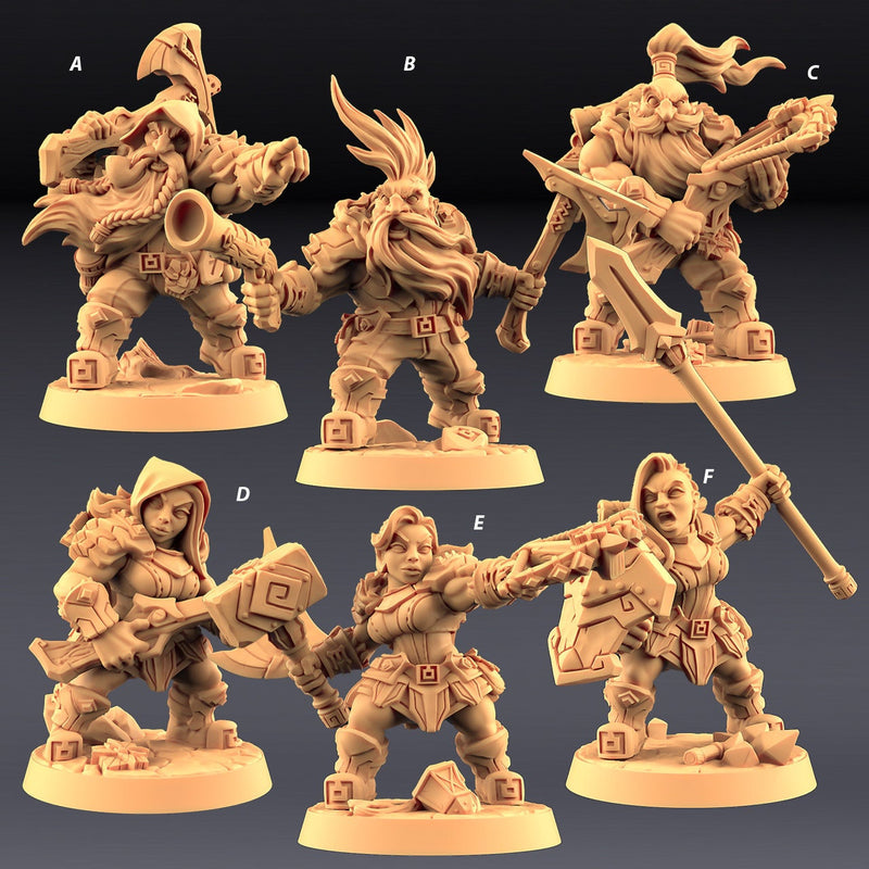 Dwarf Oathbreakers - Artisan Guild | D&D | Dwarf | Fighter | 32mm | Pathfinder | Frostgrave | TTRPG | Wargaming