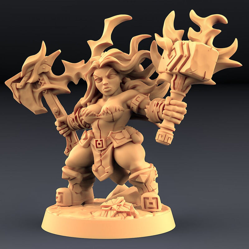 Helga Windfury - Artisan Guild | D&D | Dwarf | Fighter | 32mm | Pathfinder | Frostgrave | TTRPG | Wargaming