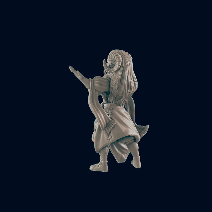 Demonkin Female Songstress - EC3D | DnD | Demonkin | Tiefling | Villager | Commoner | 32mm | Pathfinder | Frostgrave | TTRPG | Wargaming