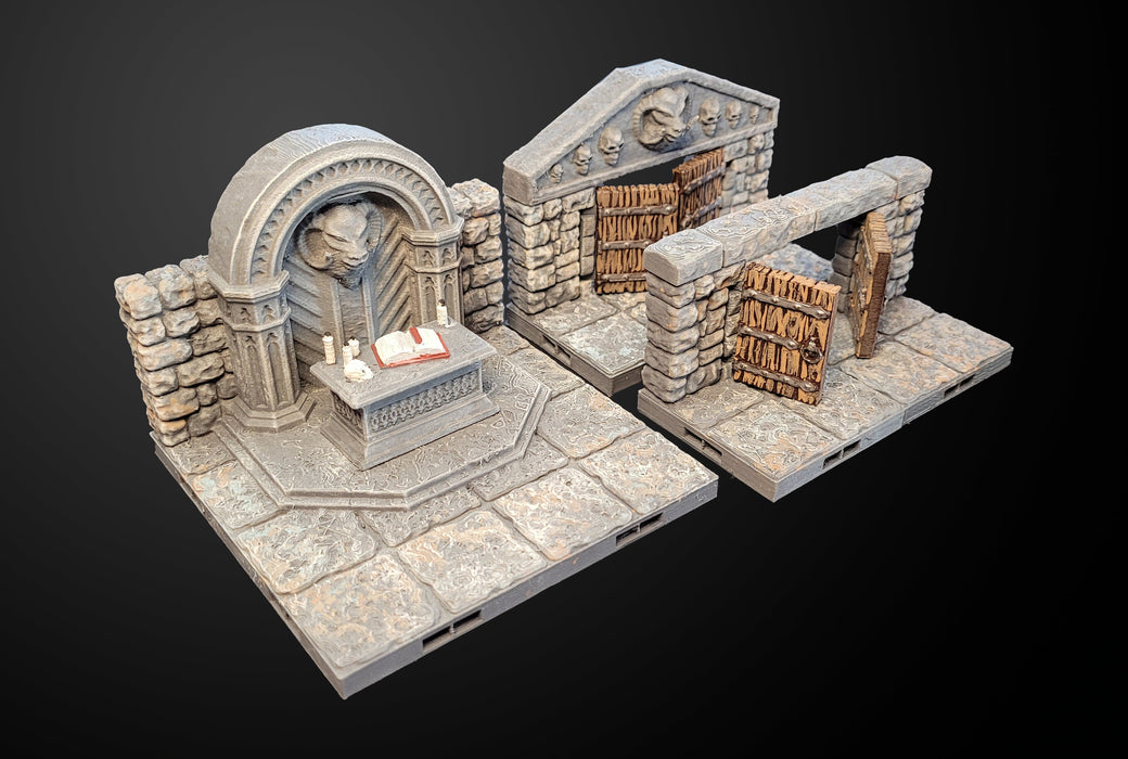 MAGNETIC Dungeon Tiles Encounter - The Altar | Painted Tabletop Terrain | Dungeons And Dragons, D&D, Pathfinder, Wargaming, Dragonlock DnD