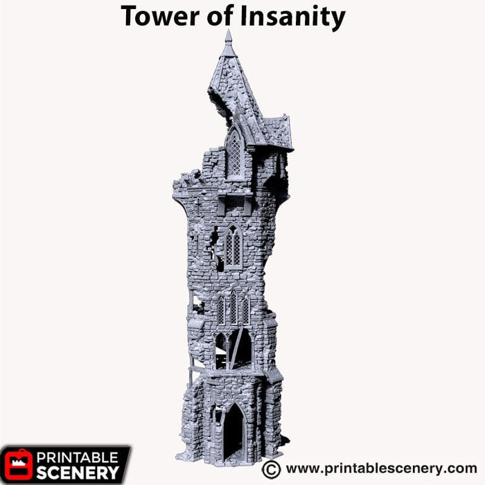 Tower of Insanity - Shadowfey Ruins, DnD, Pathfinder 15mm, 28mm, 32mm, wargaming scenery, warhammer, tabletop terrain, building