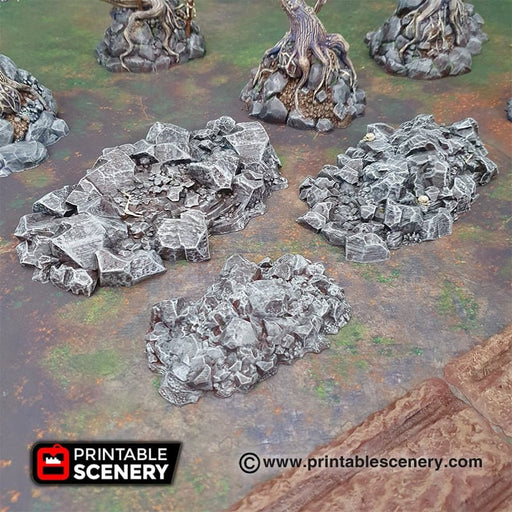 Jagged Rocks Scatter - Shadowfey Wilds, DnD 5E, Pathfinder 2E 15mm, 28mm, 32mm, wargaming terrain, warhammer, scatter scenery, D&D