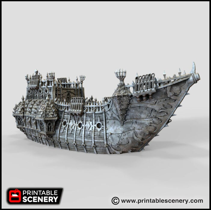 The Black Ship - The Lost Ships, DnD 5E, Pathfinder 2E 15mm 28mm 32mm, wargaming terrain, warhammer, scatter scenery, D&D age of sail pirate