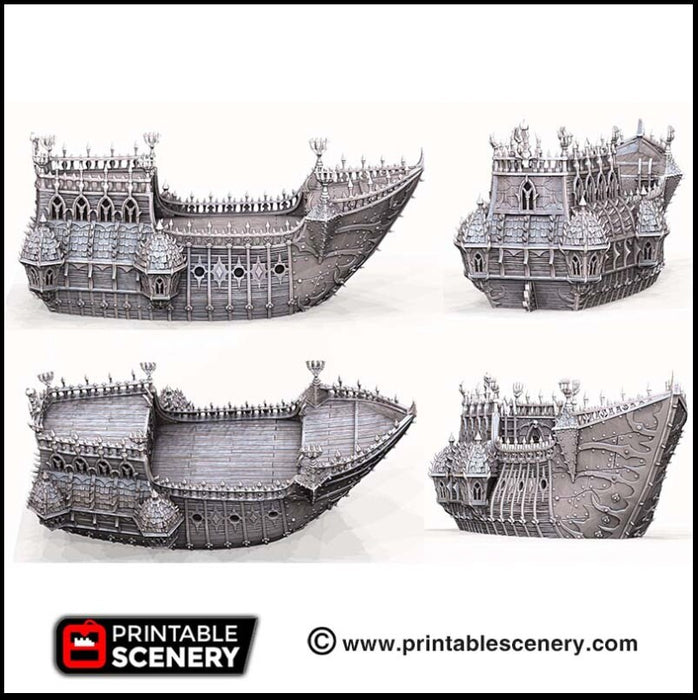 The Black Ship - The Lost Ships, DnD 5E, Pathfinder 2E 15mm 28mm 32mm, wargaming terrain, warhammer, scatter scenery, D&D age of sail pirate