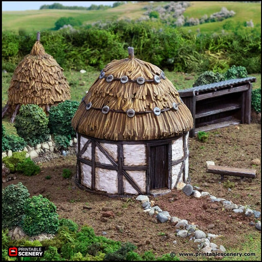 Small Round House - King and Country, DnD, Pathfinder, 15mm, 28mm, 32mm, wargaming terrain, warhammer, scatter scenery D&D medieval