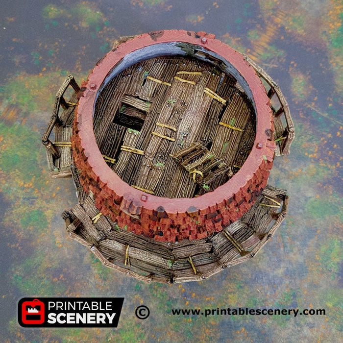 Haunted Windmill - Shadowfey Ruins, DnD, Pathfinder 15mm, 28mm, 32mm, wargaming scenery, warhammer, bolt action, tabletop terrain, building