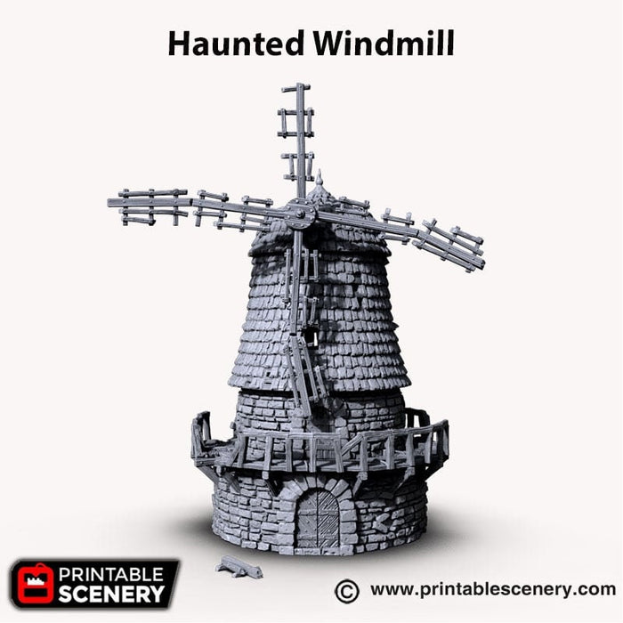 Haunted Windmill - Shadowfey Ruins, DnD, Pathfinder 15mm, 28mm, 32mm, wargaming scenery, warhammer, bolt action, tabletop terrain, building