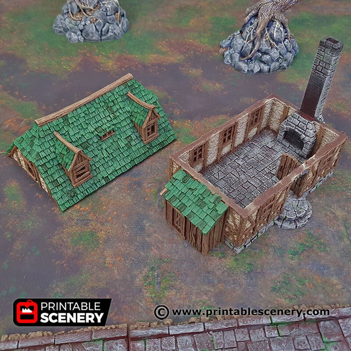 Perfectly Normal House - Shadowfey Ruins, DnD, Pathfinder 15mm, 28mm, 32mm, wargaming terrain, warhammer, scatter, building, medieval