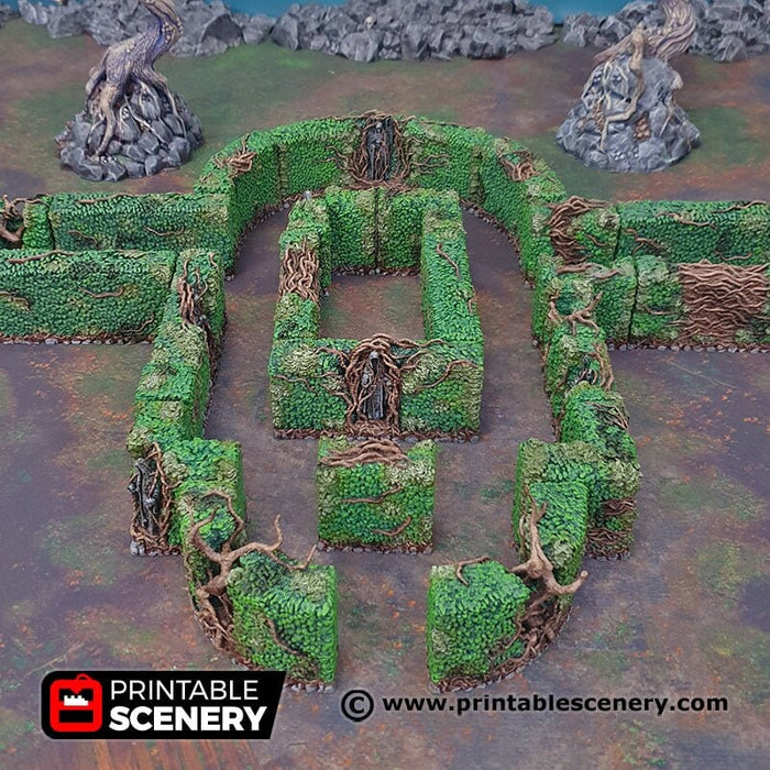 Hedge Maze - Shadowfey Wilds, DnD 5E, Pathfinder 2E 15mm, 28mm, 32mm, wargaming terrain, warhammer, scatter scenery, D&D bolt action