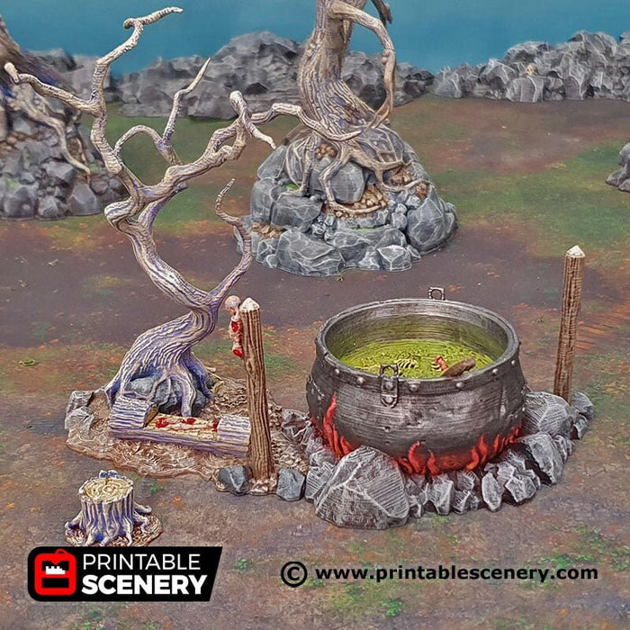 Hag's Cauldron - Shadowfey Wilds, DnD 5E, Pathfinder 2E 15mm, 28mm, 32mm, wargaming terrain, warhammer, scatter scenery, D&D bolt action