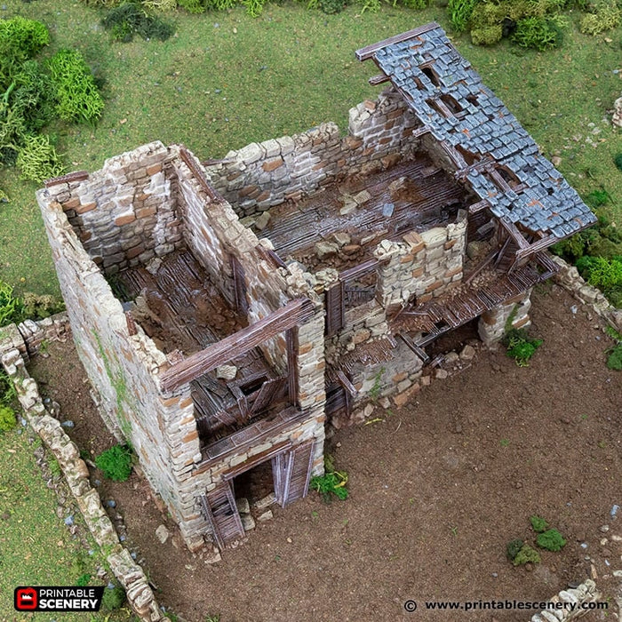 Ruined King Stables - King and Country, DnD, Pathfinder, 15mm, 28mm, 32mm, wargaming terrain, warhammer, scatter scenery D&D medieval