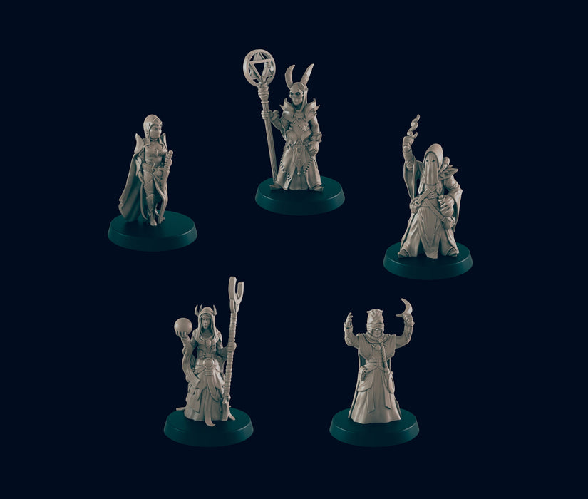 5 Cultist Miniature Pack - EC3D | DnD | Cult | Monster | Ritual | Underdark | 32mm | Pathfinder | commoner | TTRPG | Wargaming