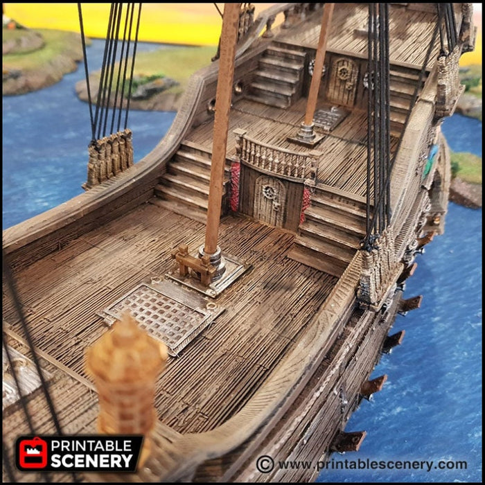 The Galleon - The Lost Ships, DnD 5E, Pathfinder 2E 15mm 28mm 32mm, wargaming terrain, warhammer, scatter scenery, D&D age of sail pirate