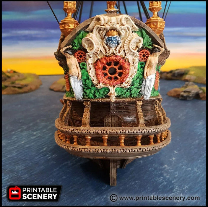 The Galleon - The Lost Ships, DnD 5E, Pathfinder 2E 15mm 28mm 32mm, wargaming terrain, warhammer, scatter scenery, D&D age of sail pirate