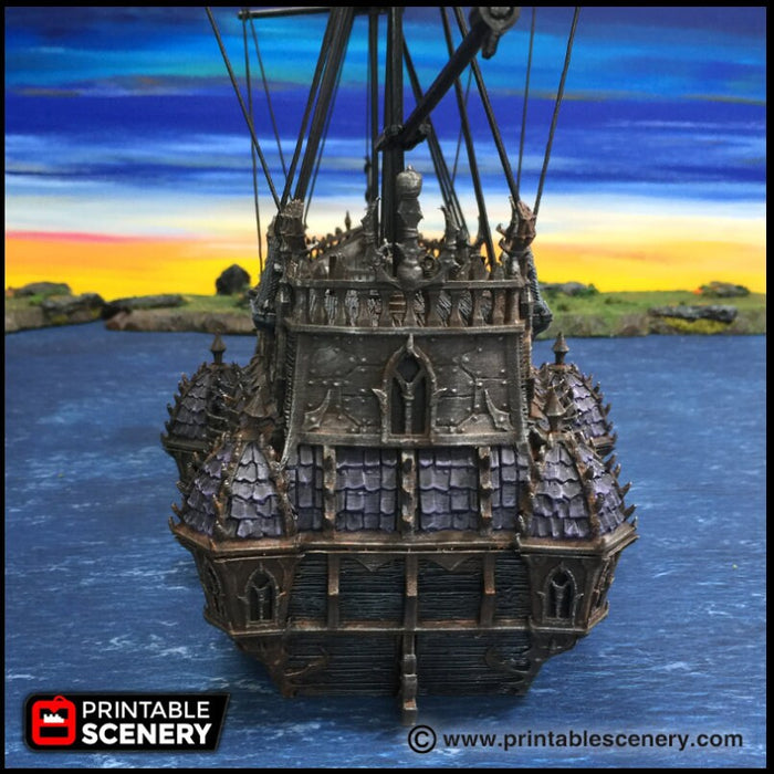 The Black Ship - The Lost Ships, DnD 5E, Pathfinder 2E 15mm 28mm 32mm, wargaming terrain, warhammer, scatter scenery, D&D age of sail pirate