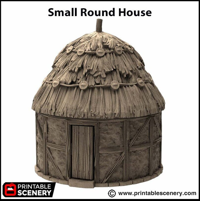 Small Round House - King and Country, DnD, Pathfinder, 15mm, 28mm, 32mm, wargaming terrain, warhammer, scatter scenery D&D medieval