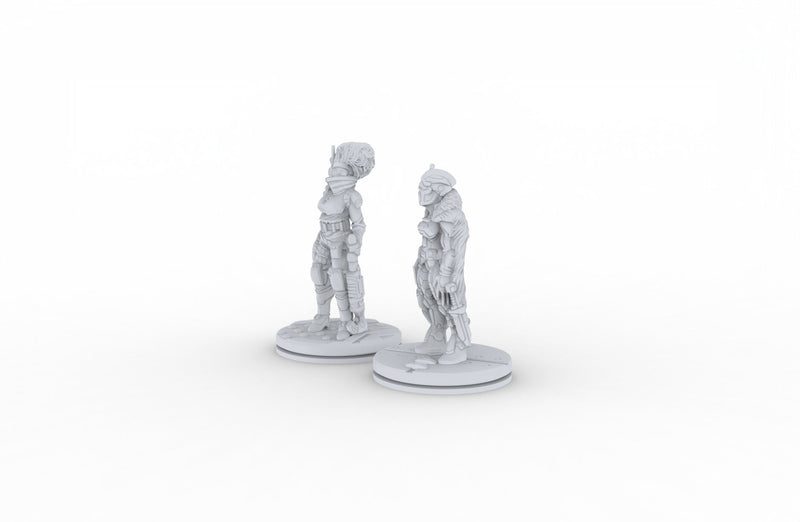 Human Female Bounty Hunters - Novus Landing, Rogue, Assassin, EC3D mini, Human, Infinity, Legion, Sci-fi, Scifi, Cyberpunk