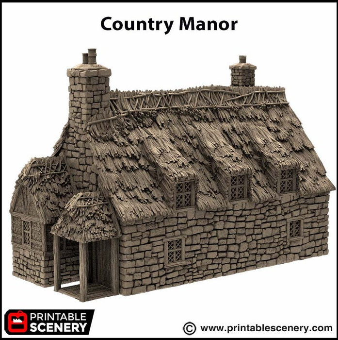 Country Manor - King and Country, dnd Medieval building, Village, Town, Wargaming Terrain, Scatter scenery, 28mm 32mm 15mm, House, home