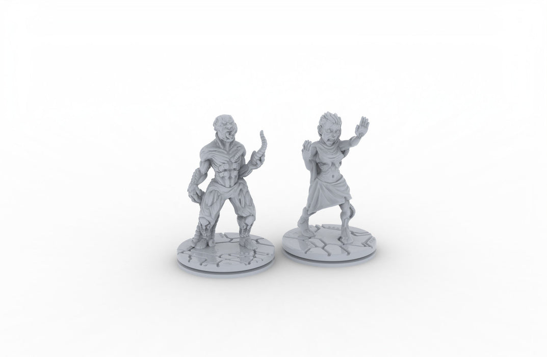 Infected Male and Female - Novus Landing - EC3D mini, Monster, Alien, Infinity, Legion, Sci-fi, Scifi, Cyberpunk, Gaslands