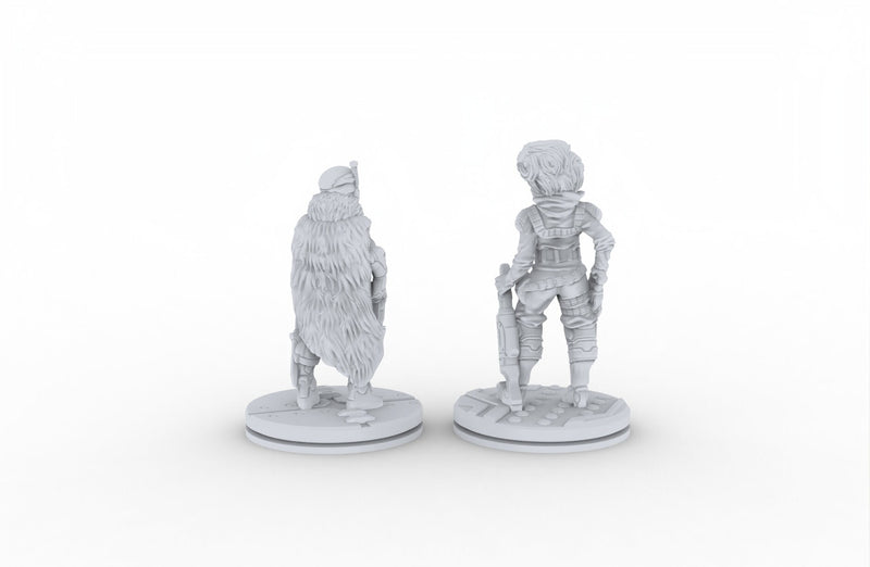 Human Female Bounty Hunters - Novus Landing, Rogue, Assassin, EC3D mini, Human, Infinity, Legion, Sci-fi, Scifi, Cyberpunk