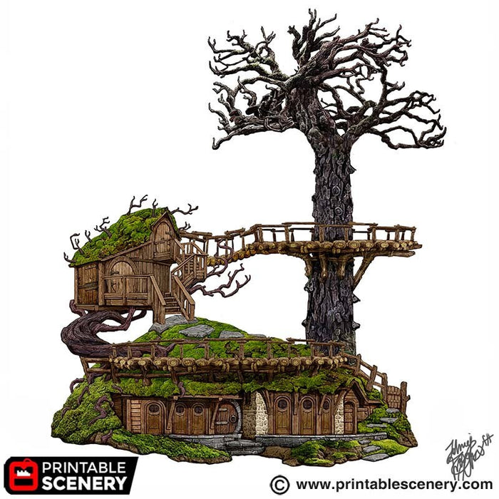 Ranger Barracks - Rise of the Halflings - DnD building | Pathfinder | Forest | Treehouse | Wargaming Terrain | Scatter scenery, Fantasy