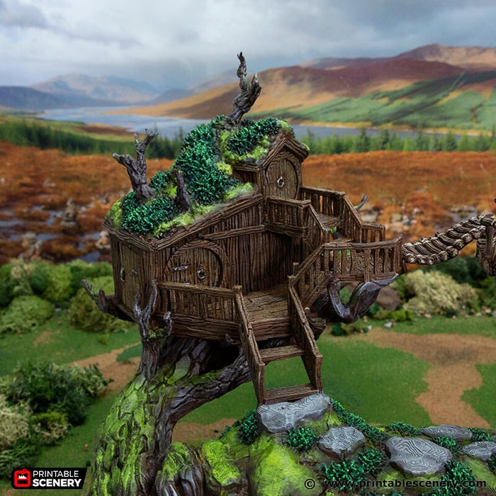 Ranger Barracks - Rise of the Halflings - DnD building | Pathfinder | Forest | Treehouse | Wargaming Terrain | Scatter scenery, Fantasy