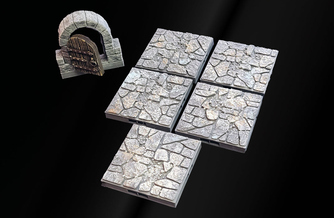 MAGNETIC Dungeon Tiles Starter Set - Short Wall Dungeon Theme (with minis!) | Dungeons And Dragons, D&D, Pathfinder, Mini, Dragonlock, TTRPG