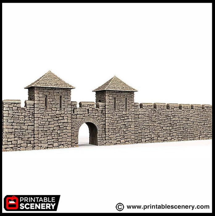 Norman Fort Walls - Basic Walls - King and Country, DnD, Pathfinder, 15mm, 28mm, 32mm, wargaming terrain, scatter scenery, medieval castle