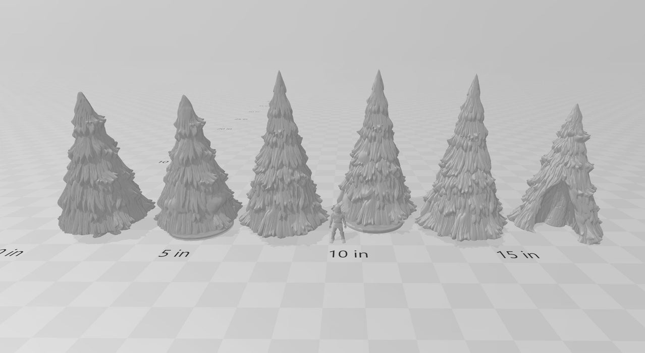 Pine Trees - DND & Wargaming Terrain - EC3D Wintertide, Snow, Arctic, scatter scenery, Pathfinder 2E, Fantasy Nature Rock, Outdoor