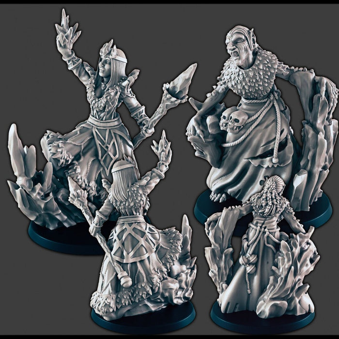 Arctic Witches / Hags - DND mini - EC3D Wintertide, Winter Miniature | Witch | Sorceress | Wizard | Snow | Arctic | Pathfinder | Hunter