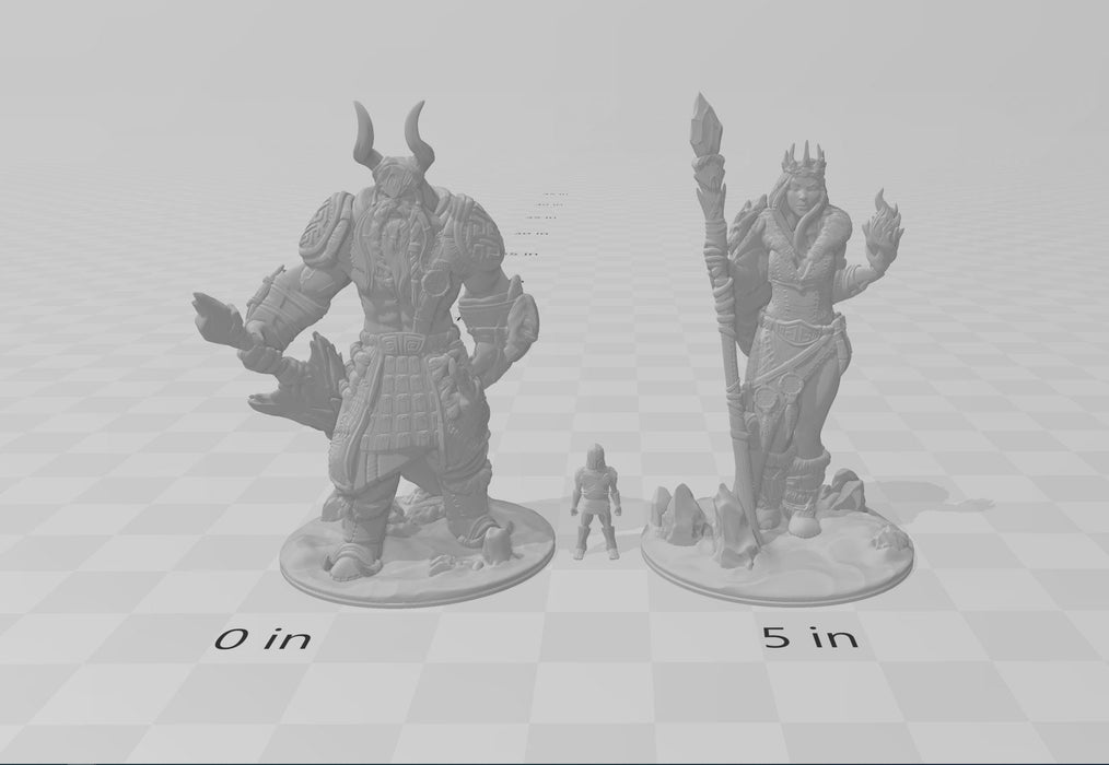 Frost Giants - DND mini - EC3D Wintertide, Winter Miniature | Male and Female | Giant | 5E 2E | Ice | Huge | Snow | Arctic | Pathfinder