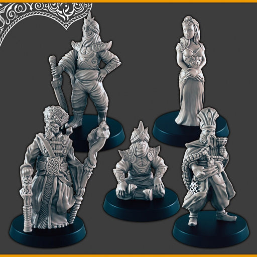 Desert Royals / Nobles -DND mini, EC3D Scorching Sands, Desert Miniatures | Commoner | Eastern | Prince | Princess | Sultan | Vizier | Human