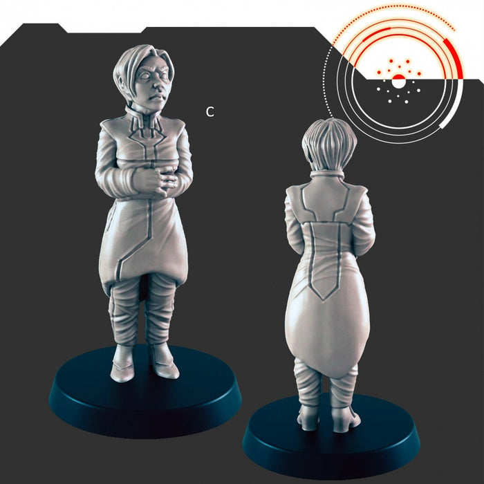 Sci-fi Human Scientists/NPCs mini set - EC3D | Legion | Cyberpunk | Starfinder | Scifi | Futuristic | Human | Male | Female