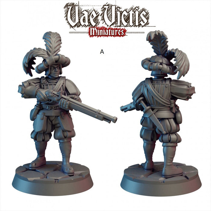 Elite Mercenaries Mini Set - Vae Victis, DnD | Townsfolk | Guards | Human | Male | Female | 28mm | Pathfinder | Fantasy | Wargaming