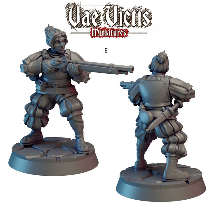 Elite Mercenaries Mini Set - Vae Victis, DnD | Townsfolk | Guards | Human | Male | Female | 28mm | Pathfinder | Fantasy | Wargaming