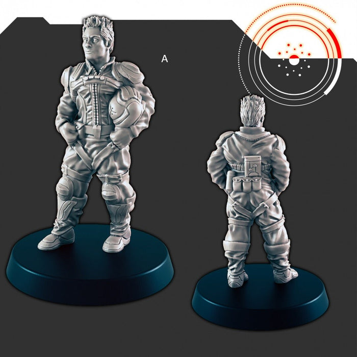 Sci-Fi Dock Workers and Pilots mini set - EC3D | Legion | Cyberpunk | Starfinder | Scifi | Futuristic | Cybernetic | Alien | Male | Female