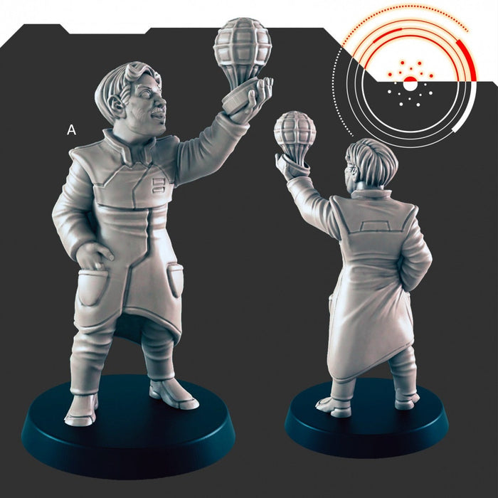 Sci-fi Human Scientists/NPCs mini set - EC3D | Legion | Cyberpunk | Starfinder | Scifi | Futuristic | Human | Male | Female