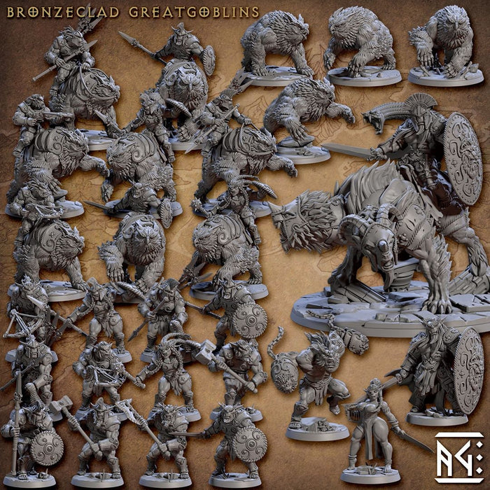 28 Greatgoblin mini set- Artisan Guild, DnD | Male | Female | Fighter | Barbarian | Hobgoblin, Pathfinder | Orc | Wargaming | Goblin | Pack