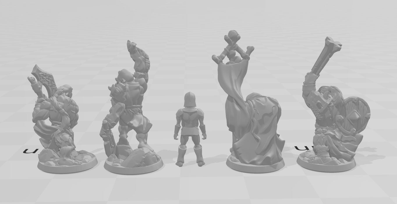 4 Orc Warriors dnd Mini Set - Arbiter Minitatures - | DnD | Goblinoid | Fighter | Wargaming | Pathfinder | Wolf | Shaman | Barbarian | Cave