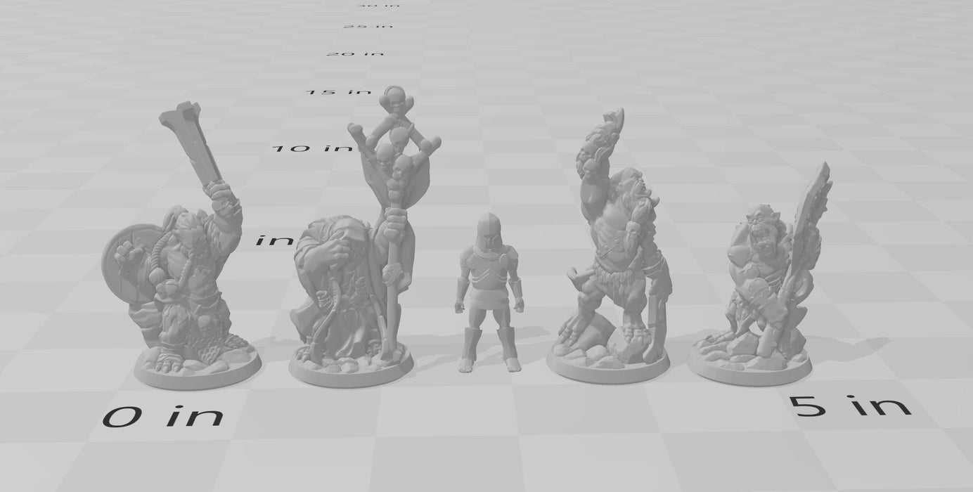 4 Orc Warriors dnd Mini Set - Arbiter Minitatures - | DnD | Goblinoid | Fighter | Wargaming | Pathfinder | Wolf | Shaman | Barbarian | Cave