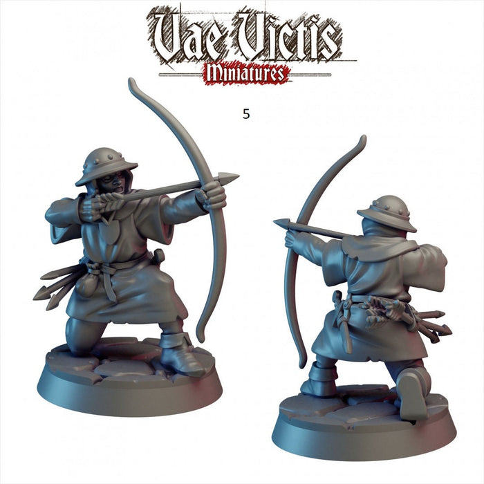 Bowmen of the Kingdom 28/32mm mini set - Vae Victis | DnD | Archer | Villager | Ranger | Human | Pathfinder | TTRPG | Wargaming | Frostgrave