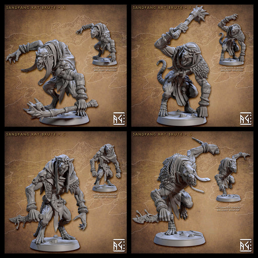 Sandfang Brutes 28/32mm mini set - Artisan Guild | Animal | Rat | Ogre | Monster | Ratfolk | Large | Pathfinder | Wargaming | Huge | Set