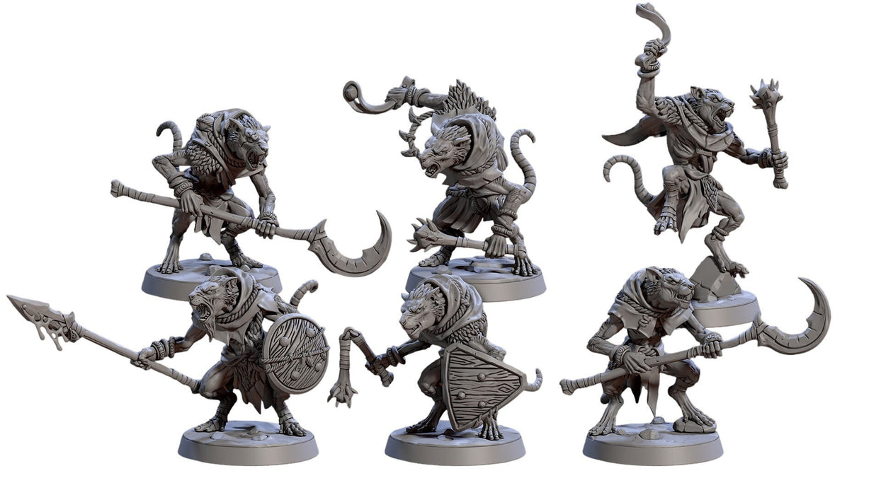 Sandfang Ratkin complete 28/32mm mini set- Artisan Guild | Animal | Rat | Unit | Fighter | Ratfolk | Wizard | Pathfinder | Wargaming | Hero