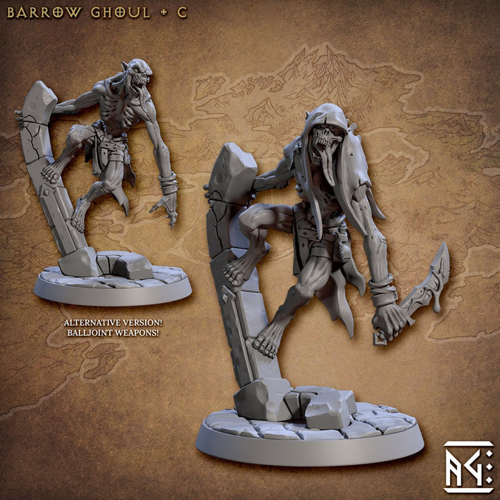 Barrow Ghouls 28/32mm mini set - Artisan Guild | Zombie | Undead | Necromancer | Lich | Monster | Fantasy | Pathfinder | Wargaming | Grave