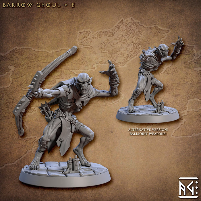 Barrow Ghouls 28/32mm mini set - Artisan Guild | Zombie | Undead | Necromancer | Lich | Monster | Fantasy | Pathfinder | Wargaming | Grave