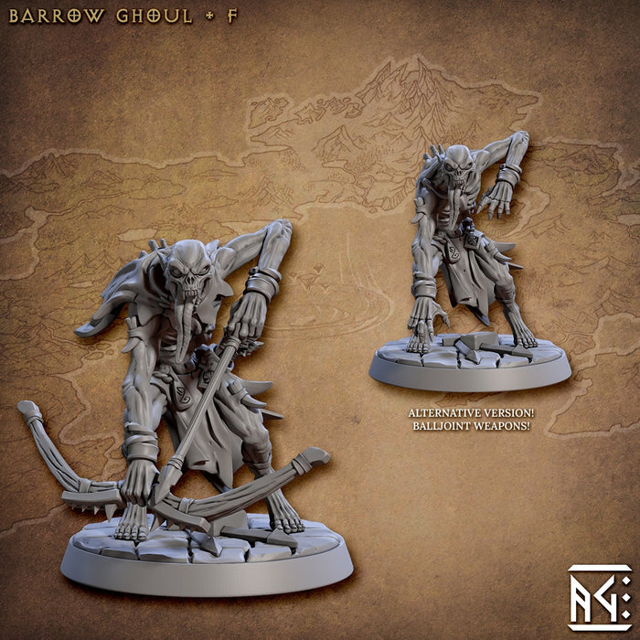 Barrow Ghouls 28/32mm mini set - Artisan Guild | Zombie | Undead | Necromancer | Lich | Monster | Fantasy | Pathfinder | Wargaming | Grave