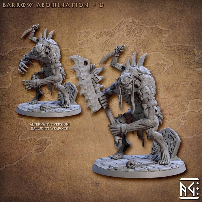 Barrow Abominations 28/32mm mini set - Artisan Guild | Zombie | Undead | Necromancer | Lich | Monster | Fantasy | Pathfinder | Wargaming